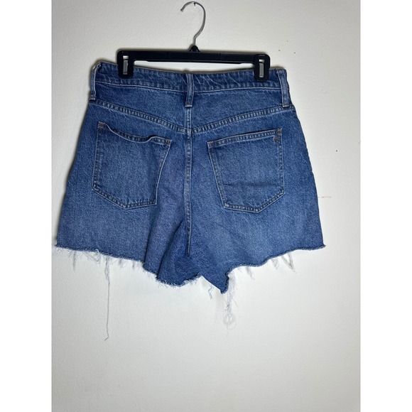 Denim Shorts Raw Hem Blue Wash Casual Summer High Rise - Picture 4 of 6